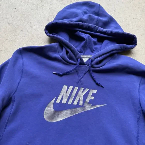 Women's Nike Sportswear Purple Blue Silver Hoodie Pullover Sweatshirt Sz XL Air - Picture 5 of 5